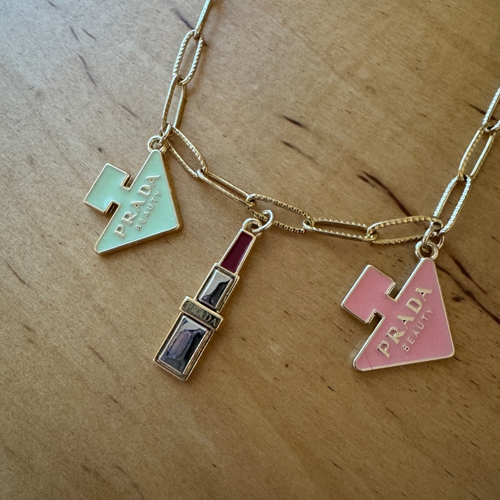 Prada Gold Charm Necklace